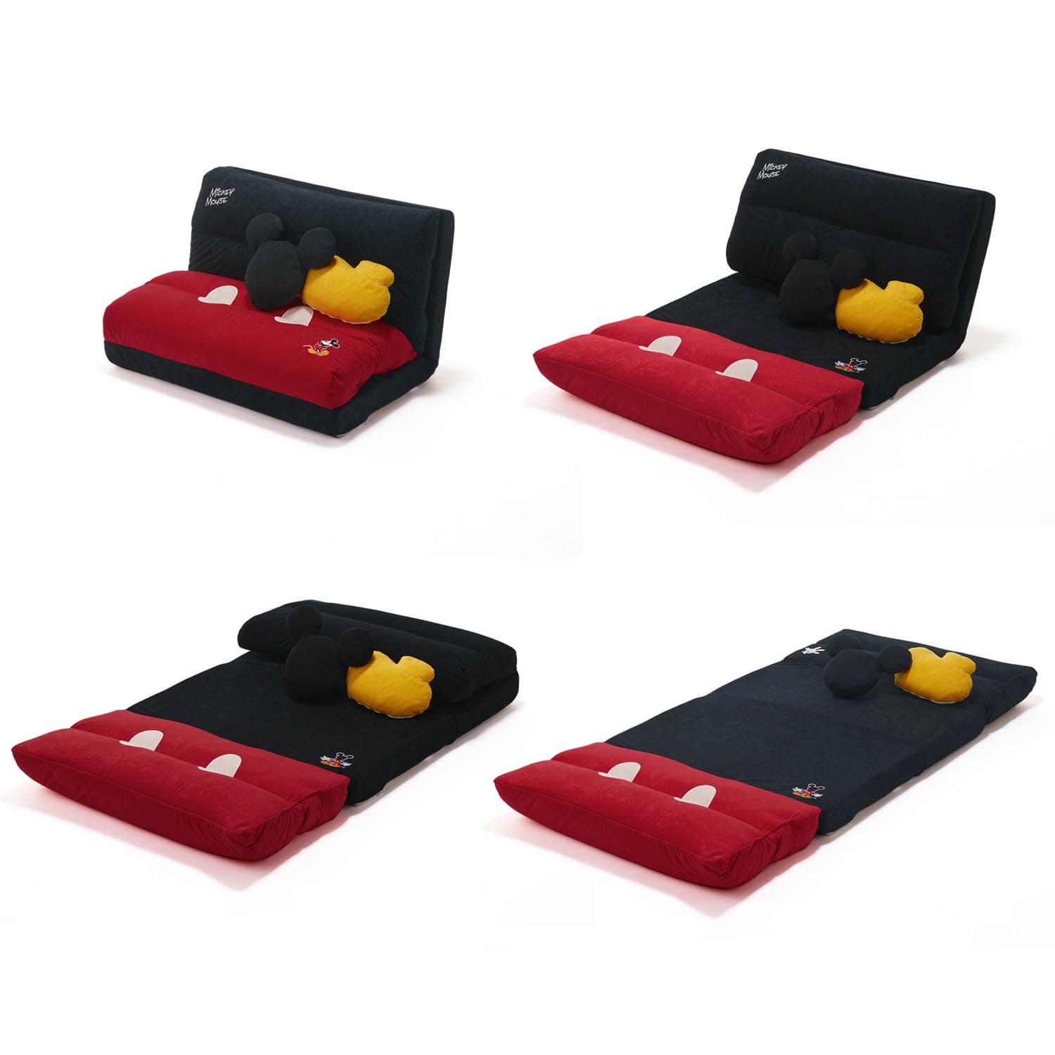 大人気新品 ベルメゾン グーフィー モチーフ型クッション ブランケット付き４ｗａｙソファーベッド 選べるキャラクター ディズニー ソファー ソファーベッド 座椅子