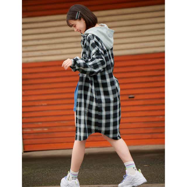 ベルメゾン ２ｗａｙ取り外しできるフード付きゆるシャツワンピース ブルー系チェック J S 150 160 J S 150 160 ブルー系チェック ベルメゾン Jre Mall店 Jre Pointが 貯まる 使える Jre Mall