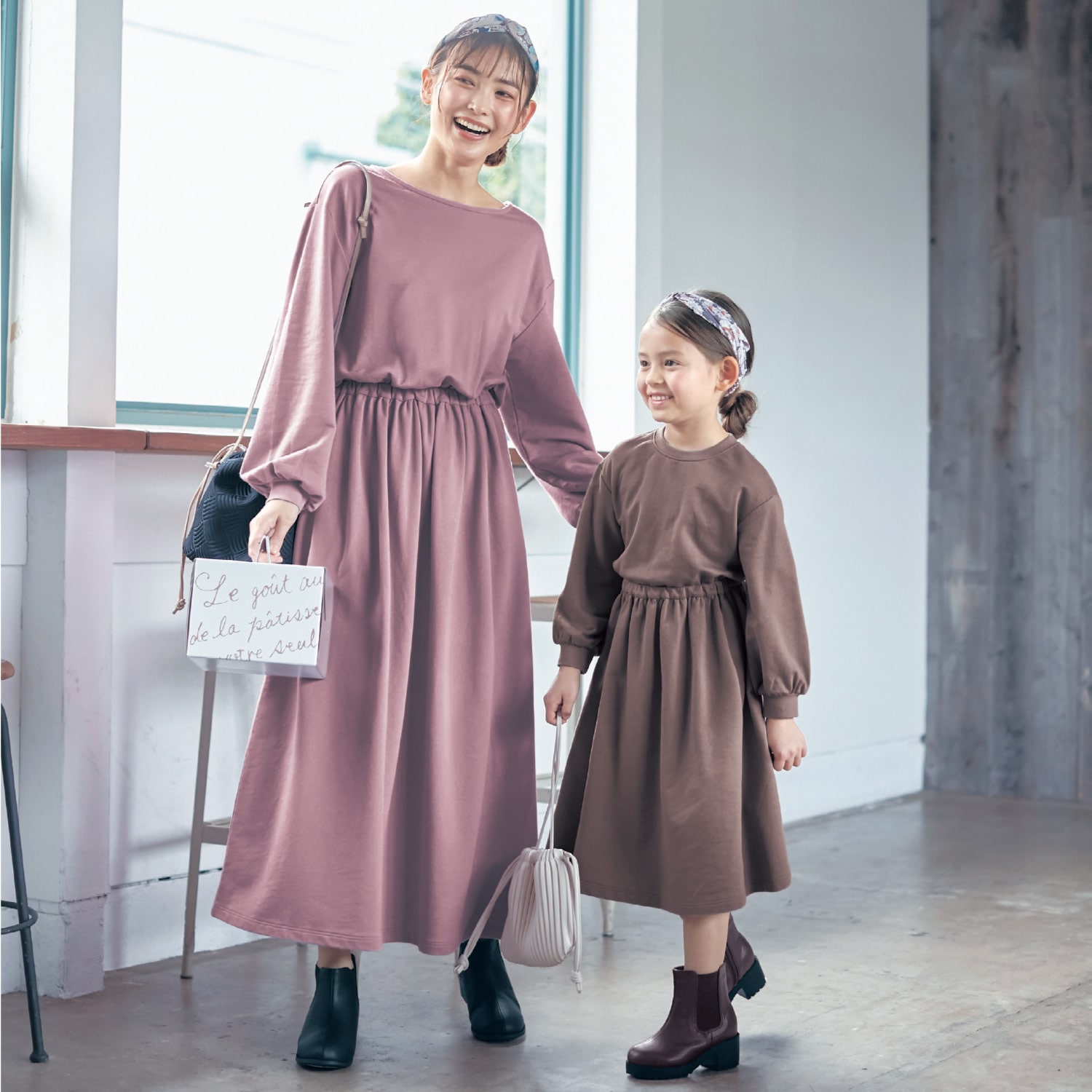 ベルメゾン 親子でリンクバックリボンウエストゴムカットソーワンピース スモーキーラベンダー １５０ １５０ スモーキーラベンダー ベルメゾン Jre Mall店 Jre Mall