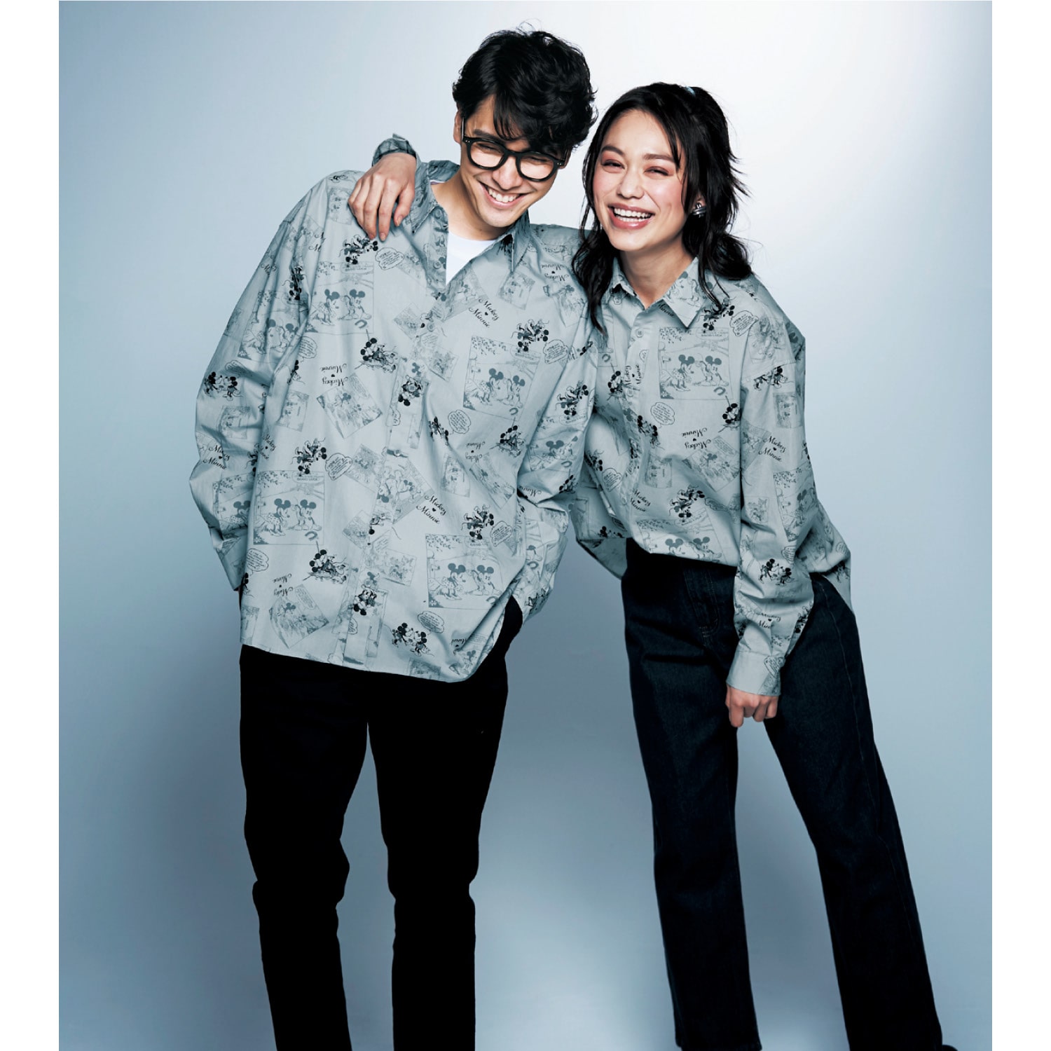 ベルメゾン ディズニー 総柄シャツ「ミッキー＆ミニー」 ミッキー 