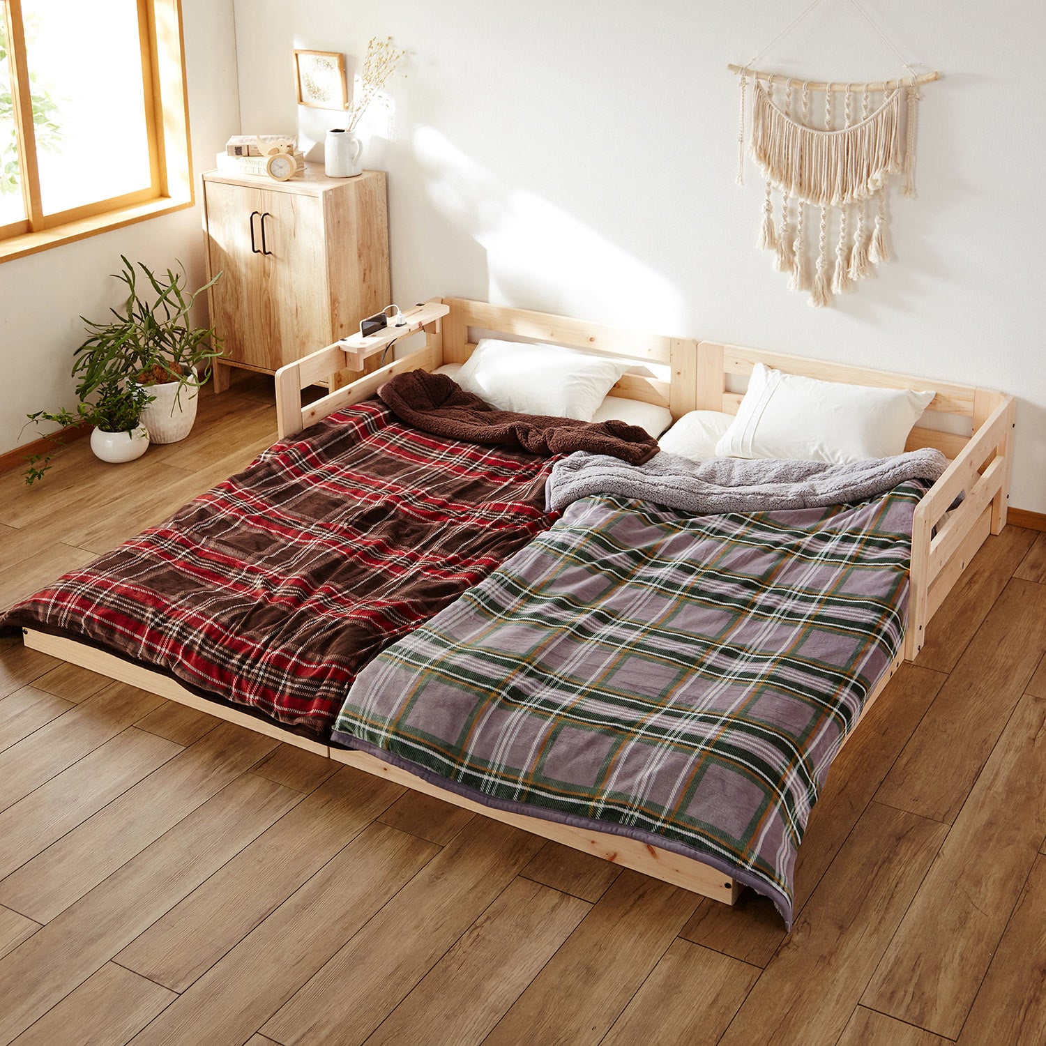ベルメゾン ［日本製］天然木ひのき材の親子畳ベッド シングル