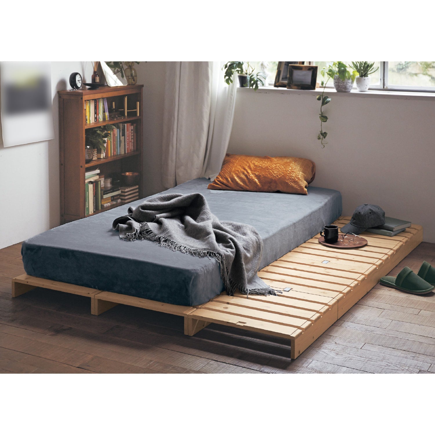 ベッド ベルメゾン 簡単に組み替えられるパレット風ベッド ナチュラル