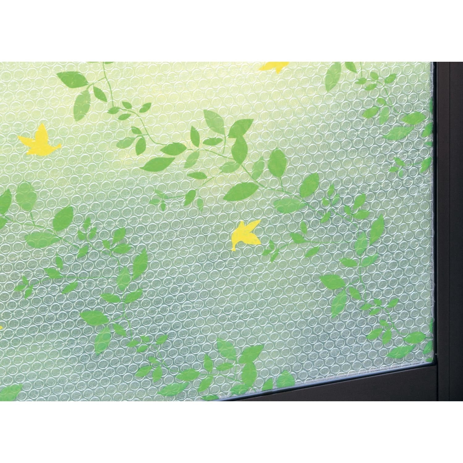 ベルメゾン すりガラス対応窓ガラス断熱目隠しシート ガーデン&バード 90×90cm
