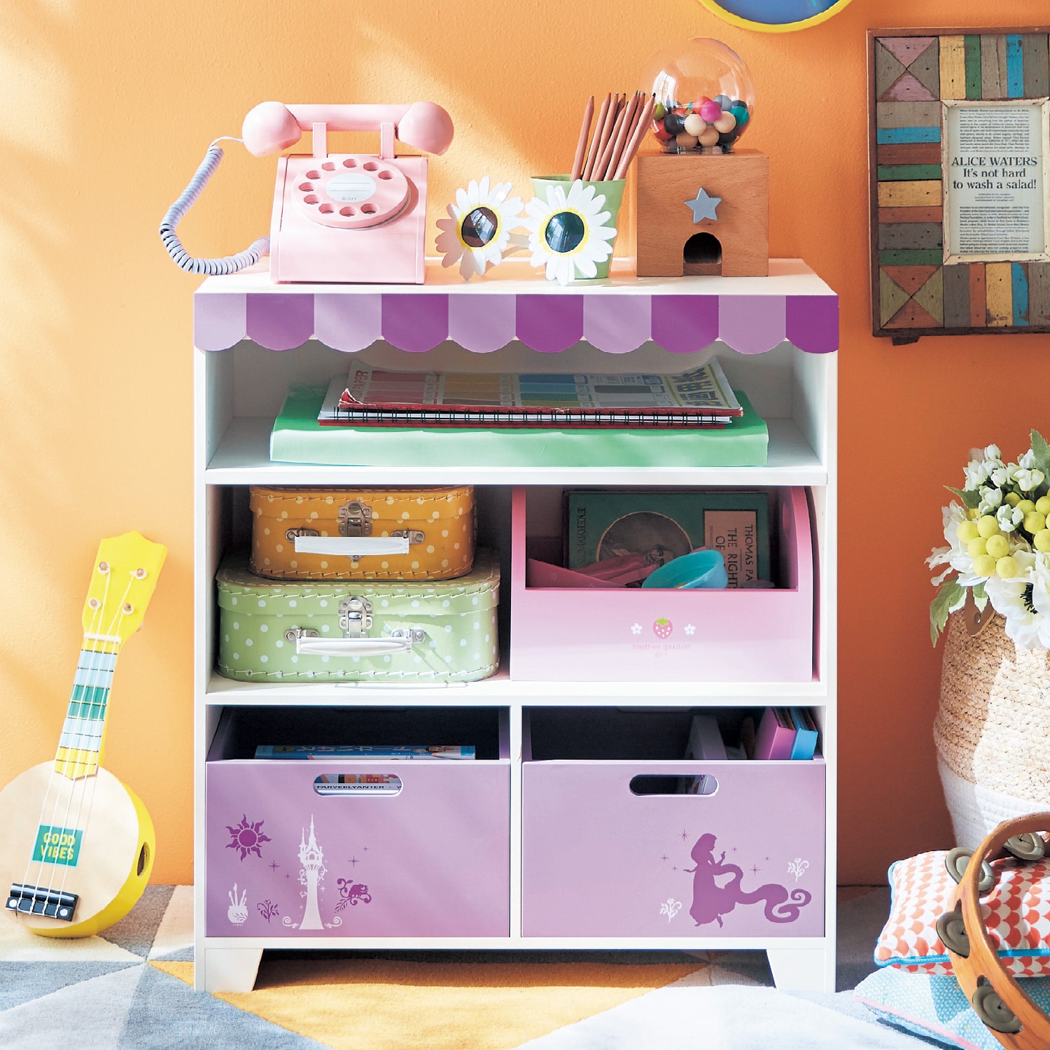 ベルメゾン ディズニー 小さいうちからずっと使いやすい ボックス付きおもちゃ収納ラック 選べるキャラクター ラプンツェル ラプンツェル ベルメゾン Jre Mall店 Jre Pointが 貯まる 使える Jre Mall