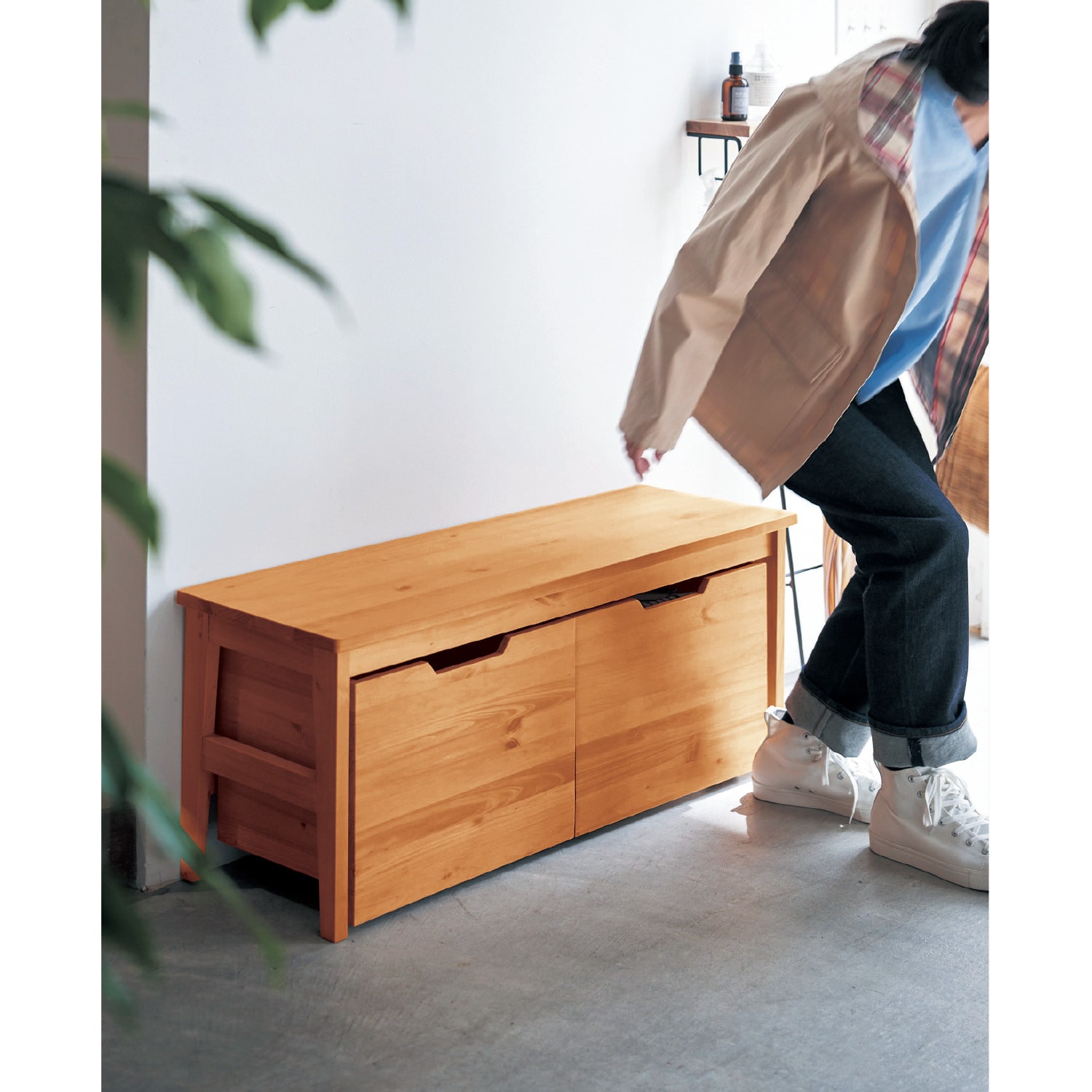 ベルメゾン ワゴン付き玄関収納ベンチ 60(60): ベルメゾン JRE MALL店