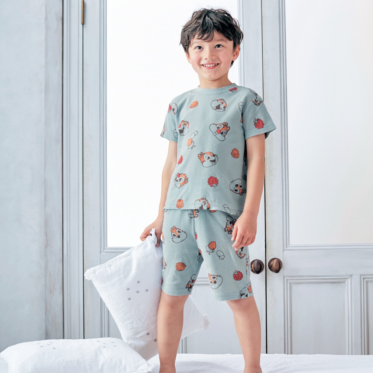 ベルメゾン ディズニー 夏快適メッシュパジャマ 選べるキャラクター チップ デール 総柄 100 100 チップ デール 総柄 ベルメゾン Jre Mall店 Jre Mall