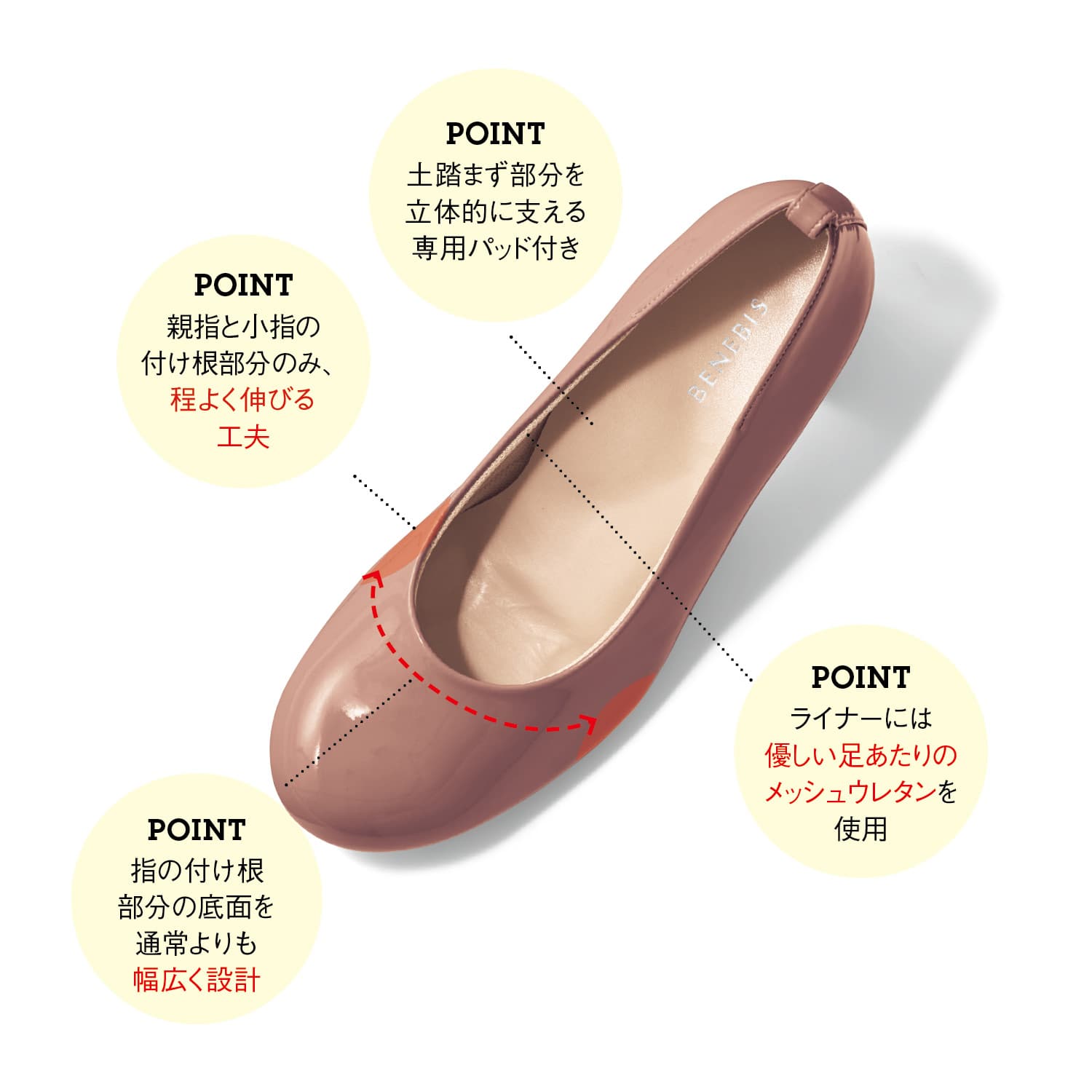 ベルメゾン 外反母趾にもやさしいストラップパンプス[日本製