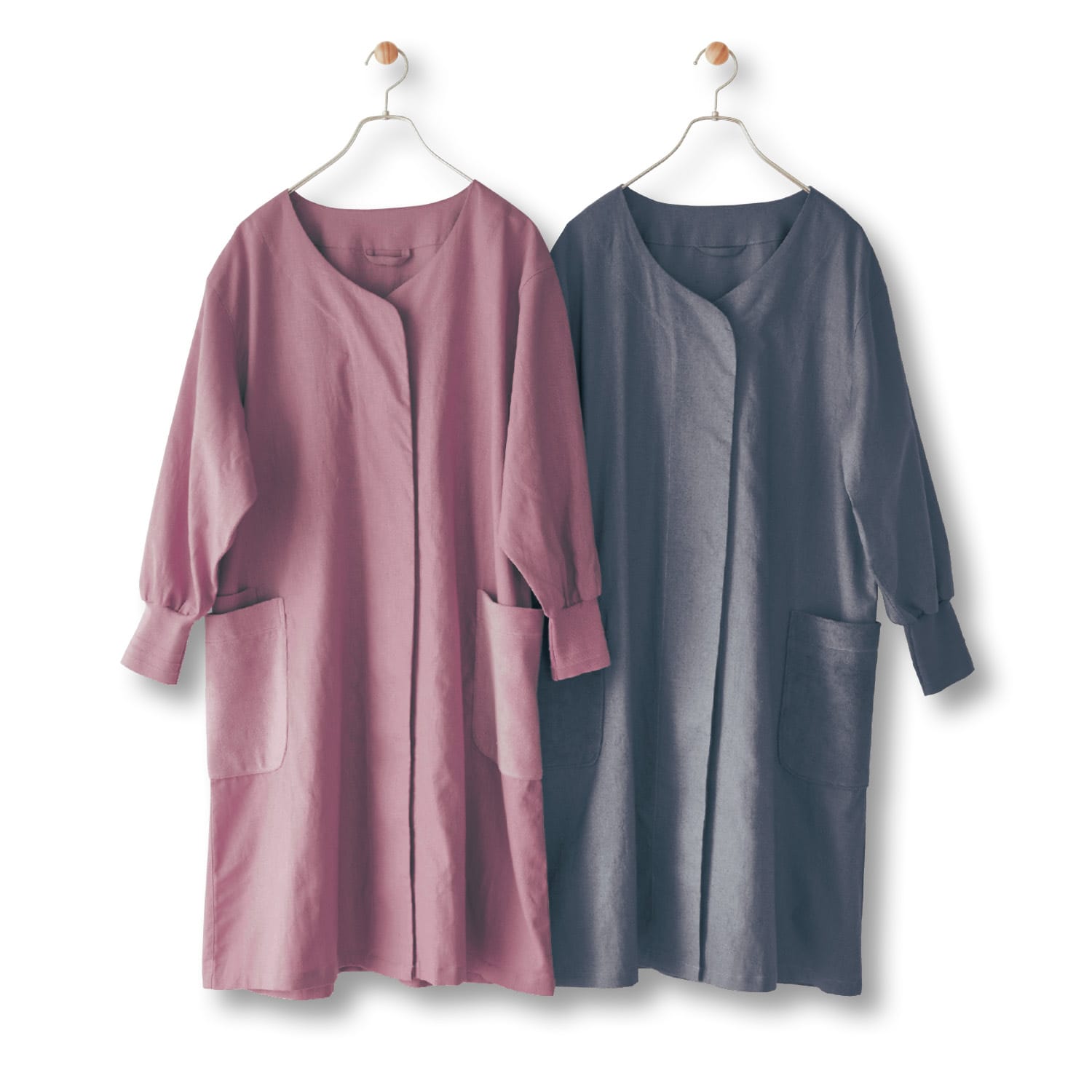 ベルメゾン 服のように羽織る 今の時代の割烹着 チャコール チャコール ベルメゾン Jre Mall店 Jre Mall