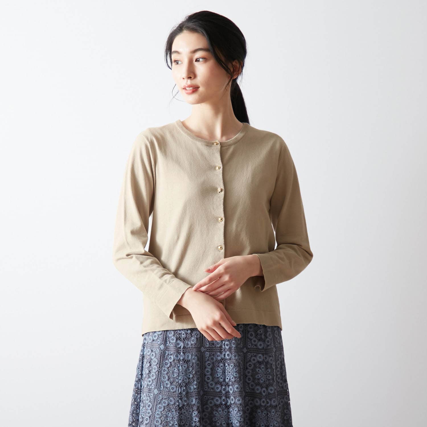 ベルメゾン 洗濯機で洗えるクルーネックニットカーディガン ネイビー L L ネイビー ベルメゾン Jre Mall店 Jre Pointが 貯まる 使える Jre Mall