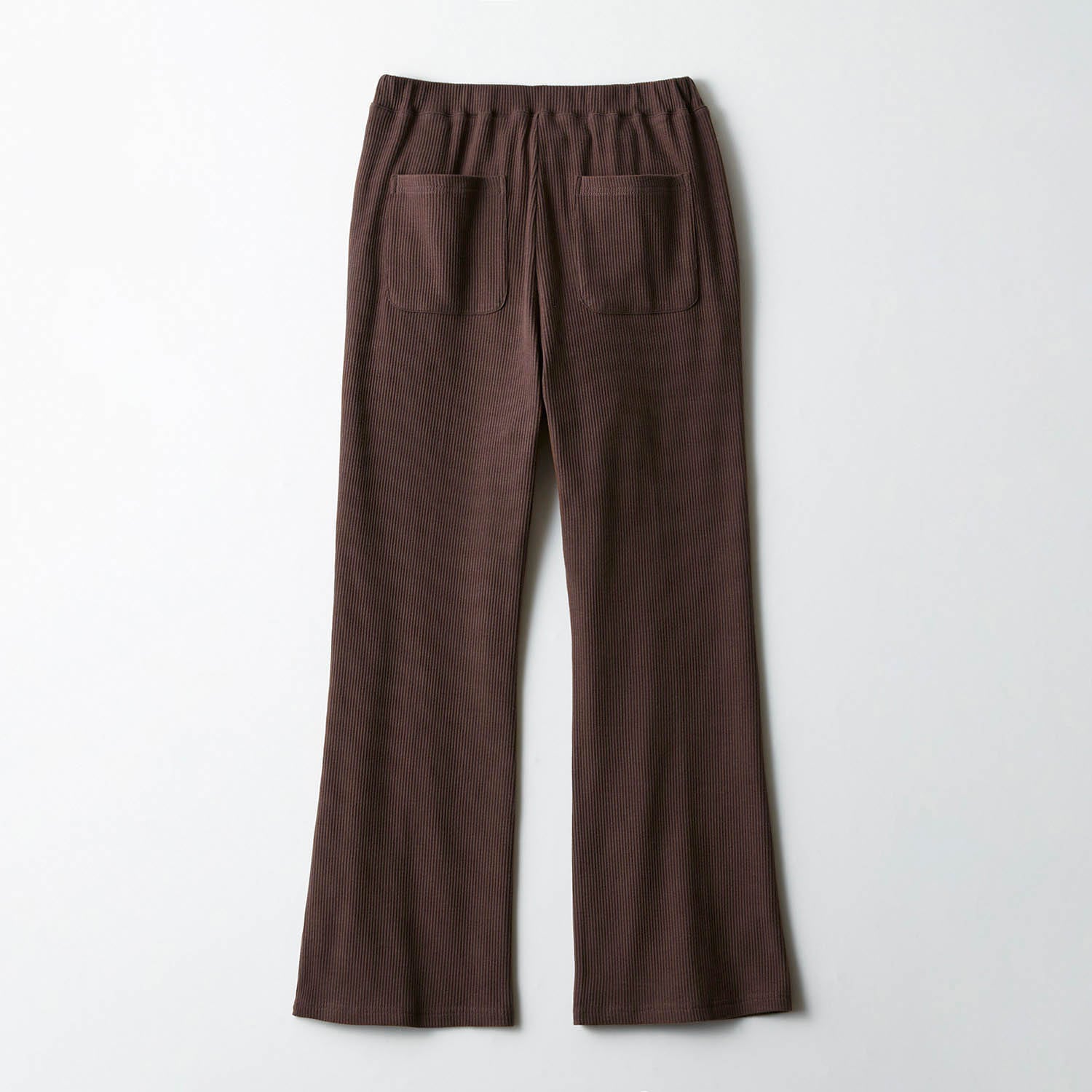 ベルメゾン センタープレス風フレアリブパンツ チョコブラウン J－XXS（135～145）(J－XXS（135～145） チョコブラウン