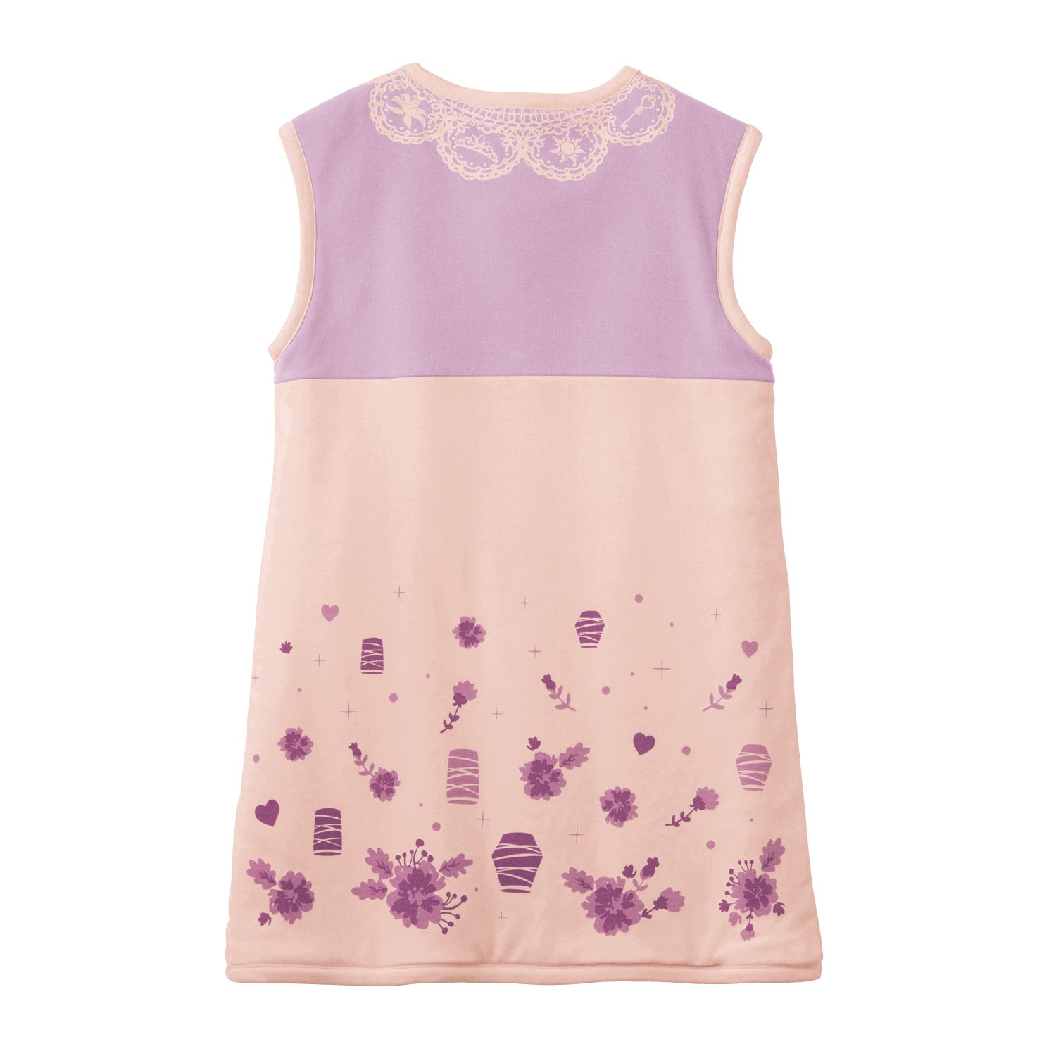 ベルメゾン ディズニー 裏ボアフリースのドレス風スリーパー 選べるキャラクター ラプンツェル 140 140 ラプンツェル ベルメゾン Jre Mall店 Jre Mall