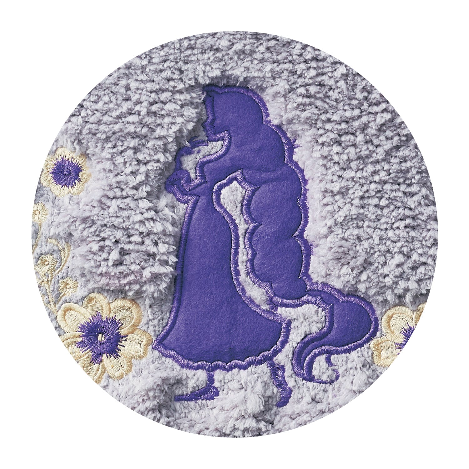 ベルメゾン ディズニー 刺繍入りのトイレマット・フタカバー（単品・セット）「ラプンツェル」 標準マット・フタカバーなし
