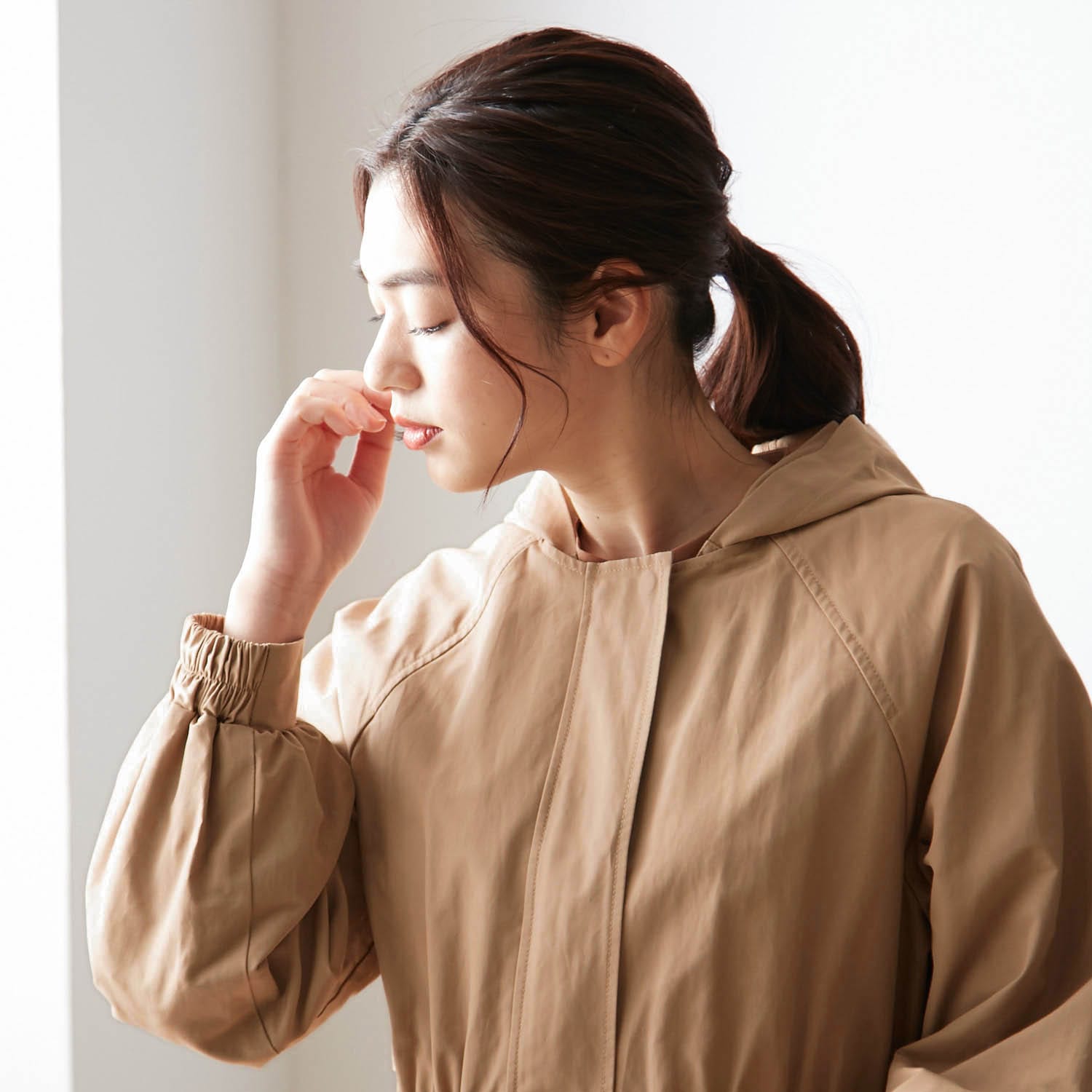 ベルメゾン 中わたライナー付きモッズコート ネイビー M(M ネイビー