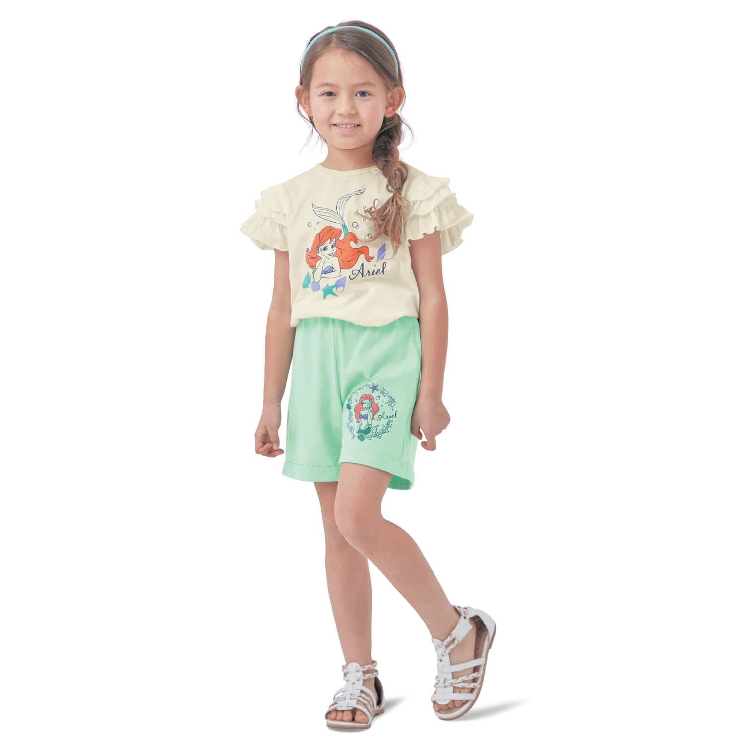 ベルメゾン ディズニー 肩3段フリルtシャツ 選べるキャラクター ラプンツェル 140 140 ラプンツェル ベルメゾン Jre Mall店 Jre Mall