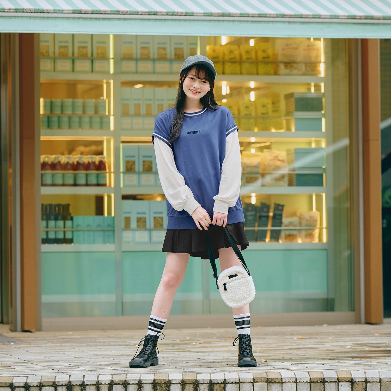 ベルメゾン ラインリブ使いレイヤード風プルオーバー ブラック JS(150～160)(JS(150～160) ブラック) ベルメゾン