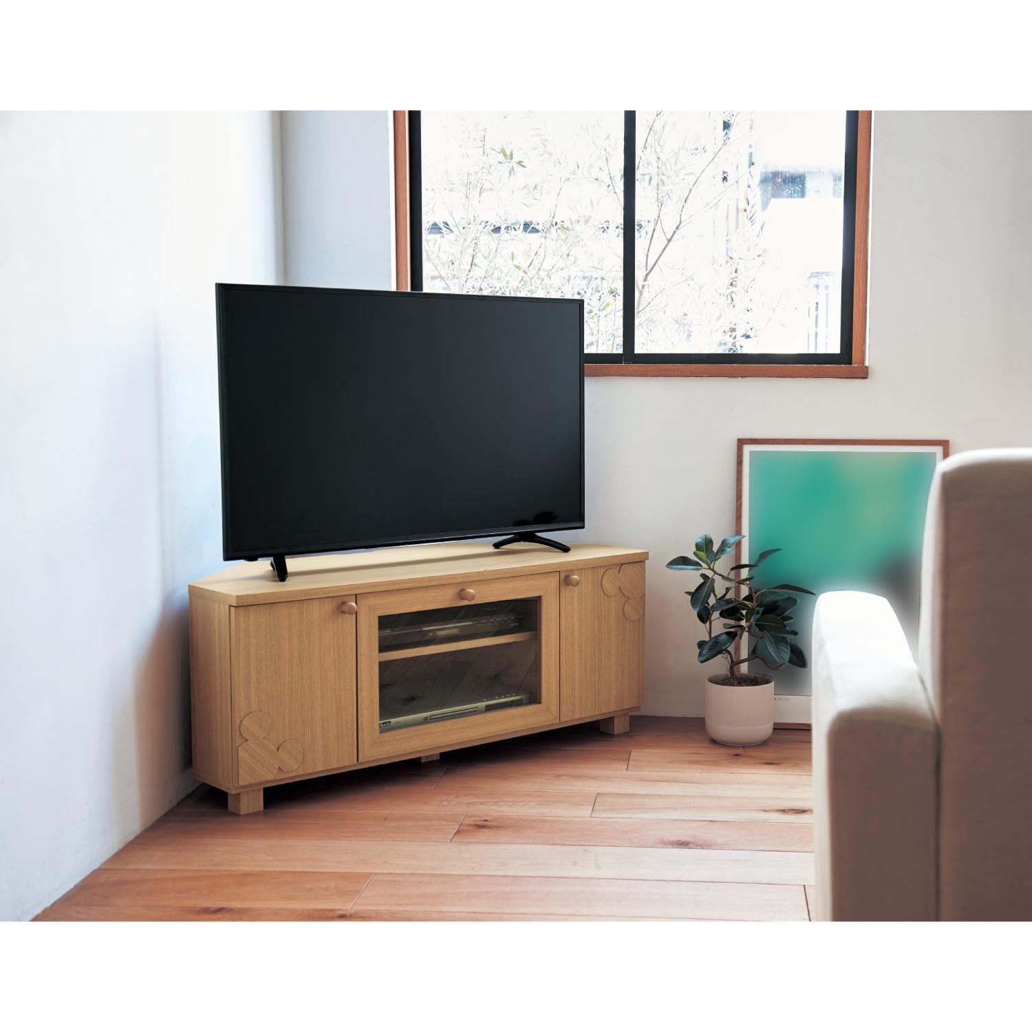 ベルメゾン ディズニー コーナーテレビ台 ミッキーモチーフ ナチュラル ナチュラル ベルメゾン Jre Mall店 Jre Pointが 貯まる 使える Jre Mall