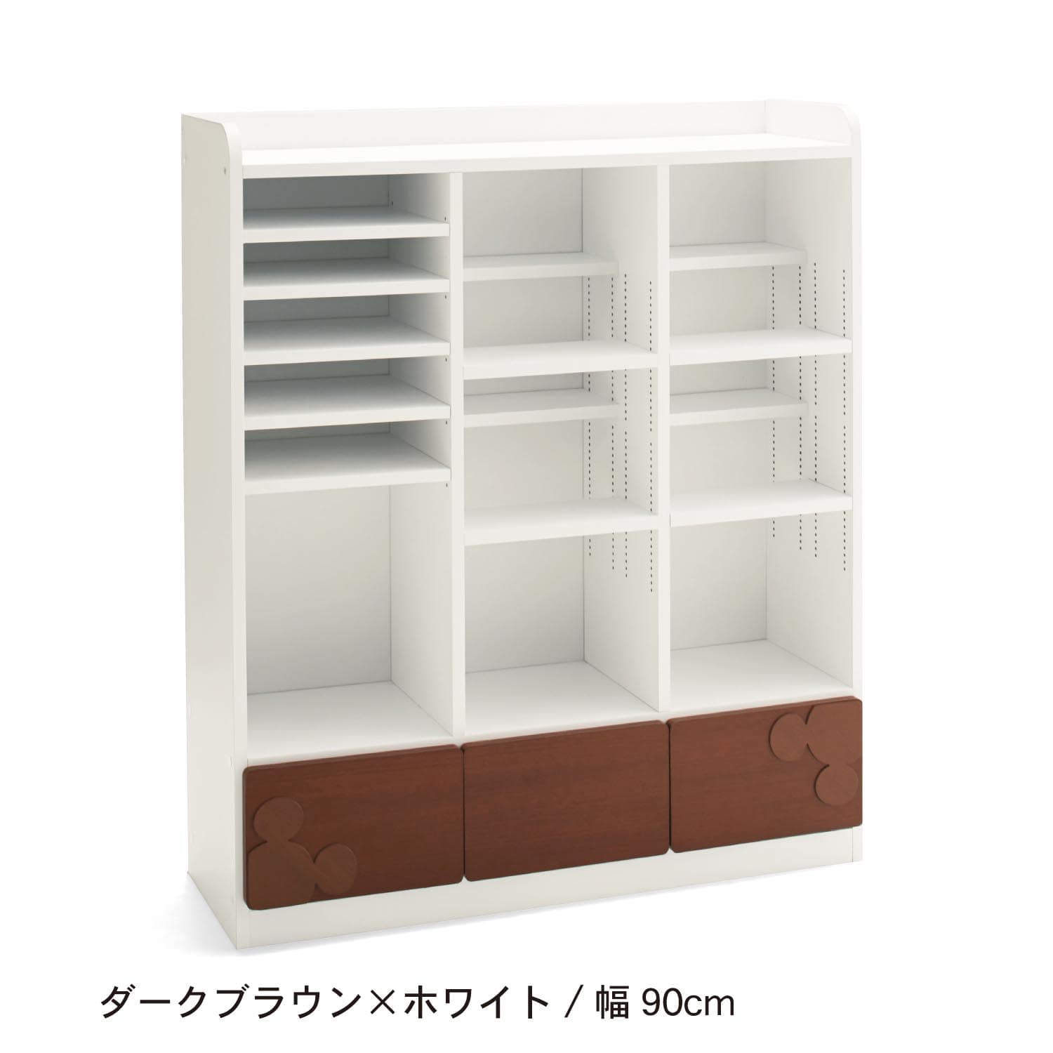 ベルメゾン ディズニー １ｃｍピッチダブル棚板ランドセルラック ミッキーモチーフ ダークブラウン ホワイト 90 90 ダークブラウン ホワイト ベルメゾン Jre Mall店 Jre Pointが 貯まる 使える Jre Mall