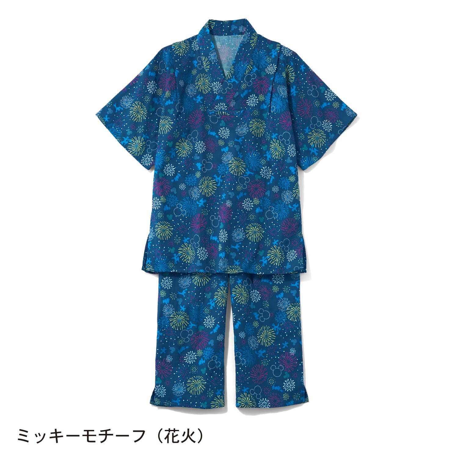 ベルメゾン ディズニー メンズ綿100 ダブルガーゼかぶり甚平パジャマ ミッキーモチーフ ミッキーモチーフ 花火 L L ミッキーモチーフ 花火 ベルメゾン Jre Mall店 Jre Mall
