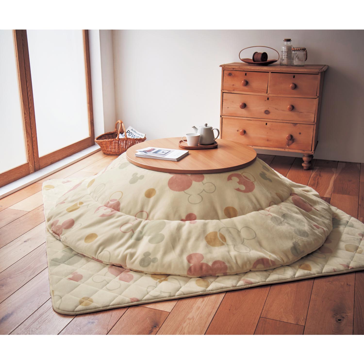 ベルメゾン ディズニー あったかなめらかなこたつ布団 ミッキーモチーフ アイボリー 省スペースタイプ長方形 省スペースタイプ長方形 アイボリー ベルメゾン Jre Mall店 Jre Pointが 貯まる 使える Jre Mall