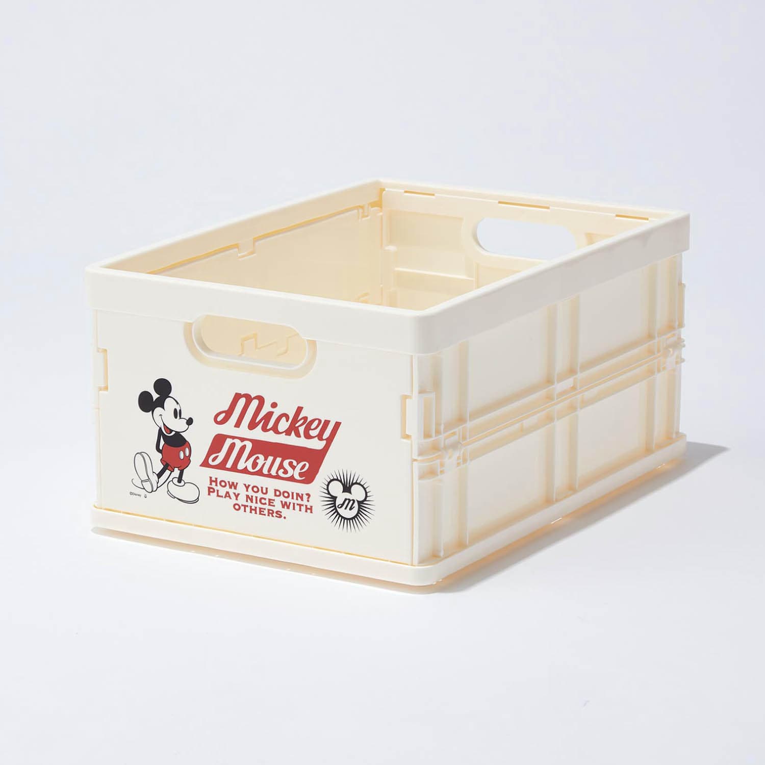ベルメゾン ディズニー 折りたたみコンテナ・ホワイト（選べるキャラクター） ミッキーマウス