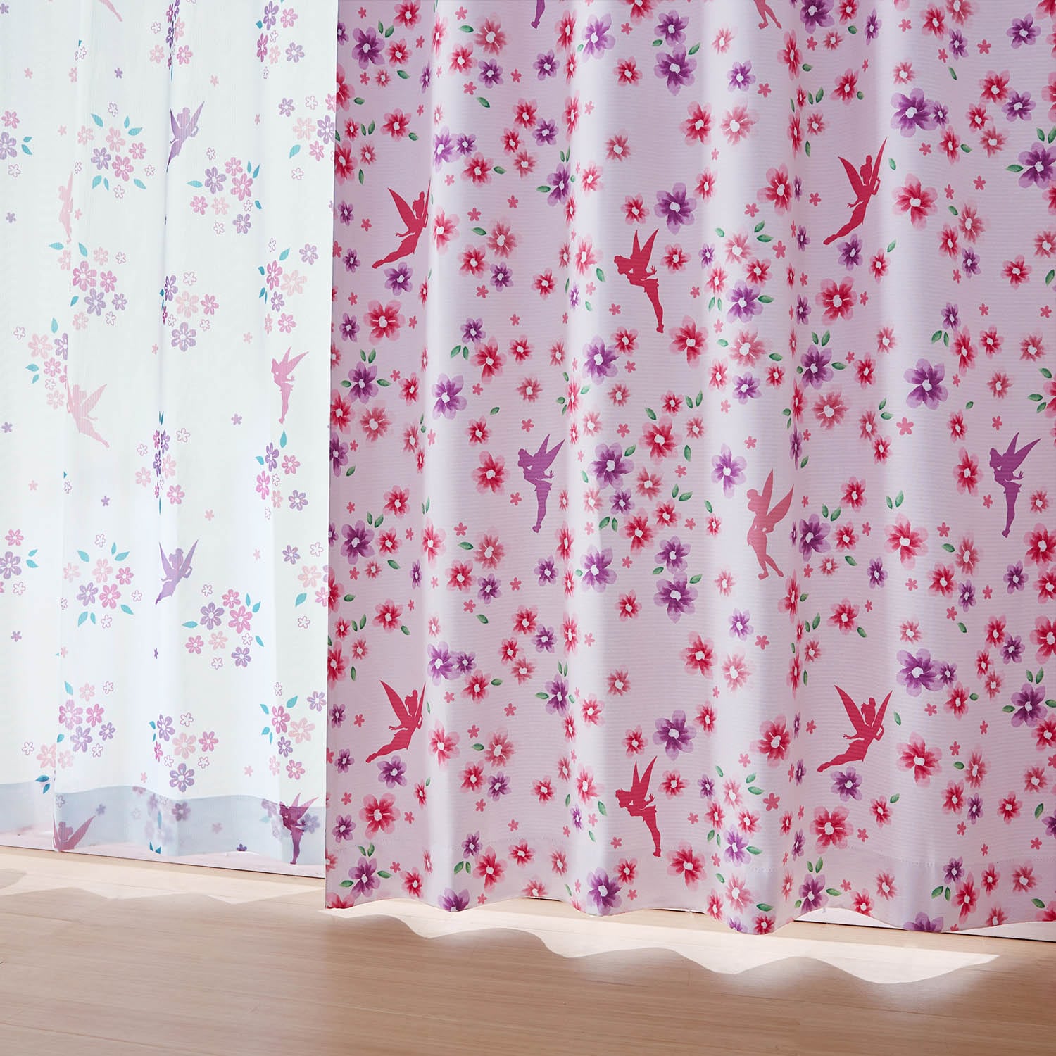 ベルメゾン ディズニー 遮光カーテン ｕｖカット ミラーレース４枚セット 選べるキャラクター ティンカー ベル 約100 185 4枚 約100 185 4枚 ティンカー ベル ベルメゾン Jre Mall店 Jre Pointが 貯まる 使える Jre Mall