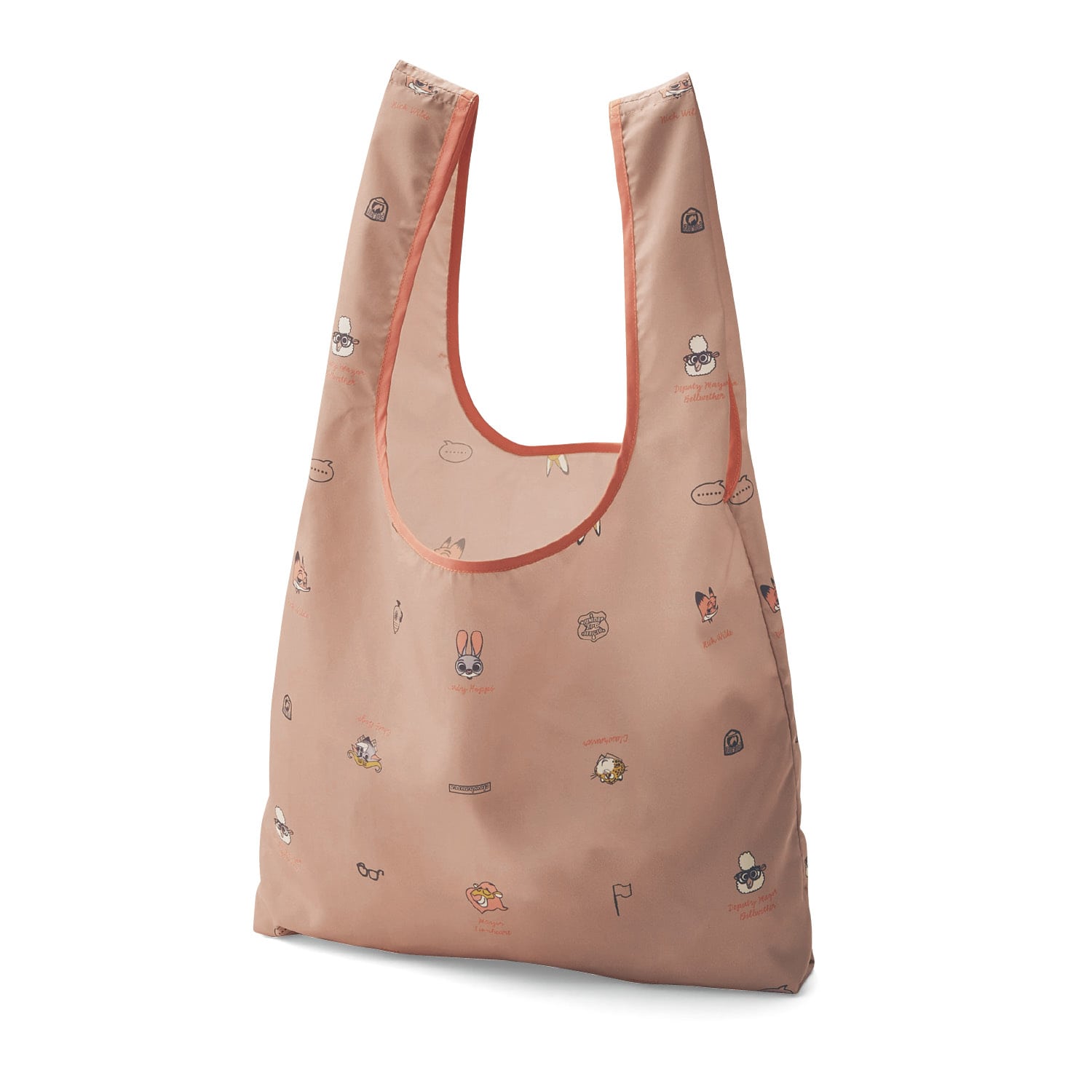 ベルメゾン ディズニー 耐久撥水傘生地でポーチ収納できるショッピングバッグ ズートピア ライトベージュ ベルメゾン Jre Mall店 Jre Pointが 貯まる 使える Jre Mall