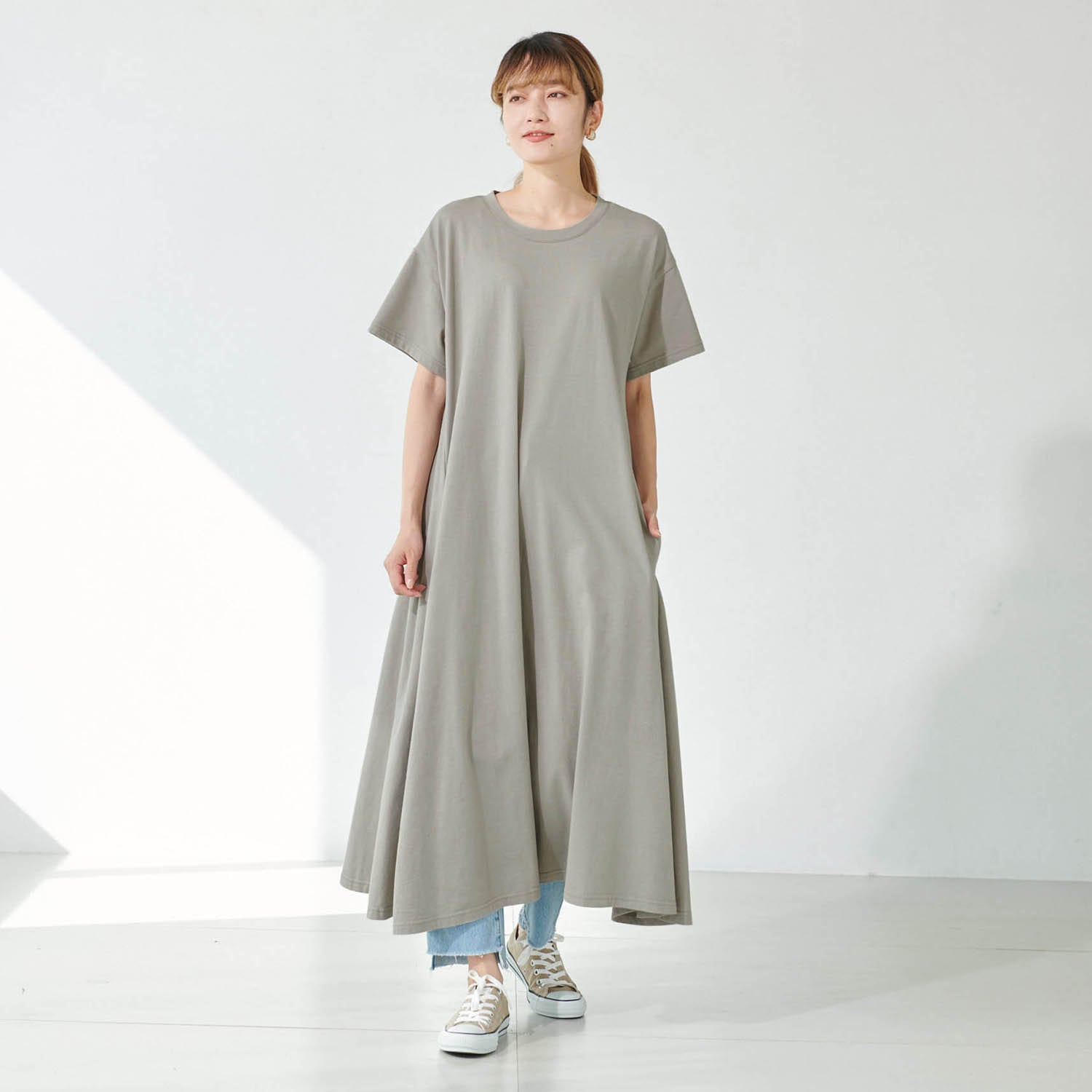 ベルメゾン 1枚でさまになるtシャツロングワンピース セージグリーン Ll Ll セージグリーン ベルメゾン Jre Mall店 Jre Mall