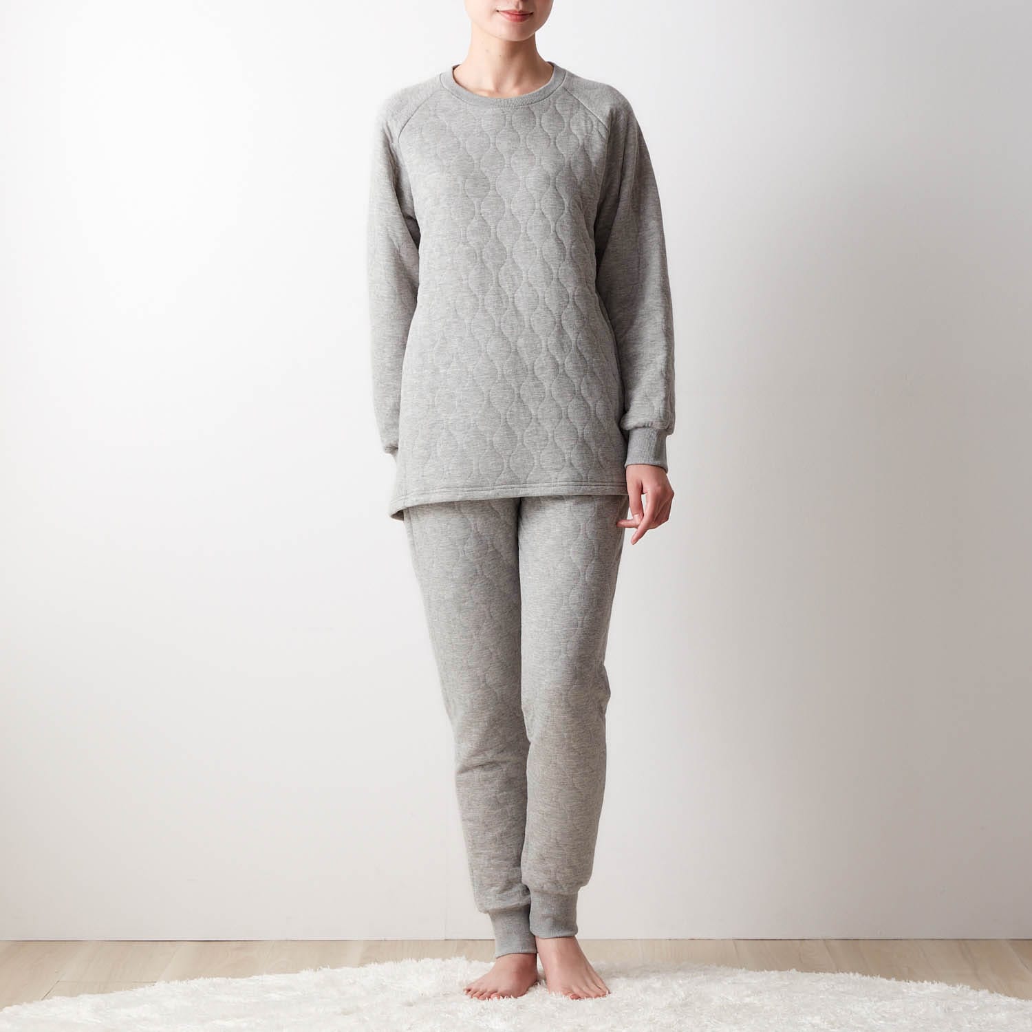 ベルメゾン ホットコット 肌側綿100 ふっくらキルト長袖パジャマレディース 杢グレー 3l 3l 杢グレー ベルメゾン Jre Mall店 Jre Mall