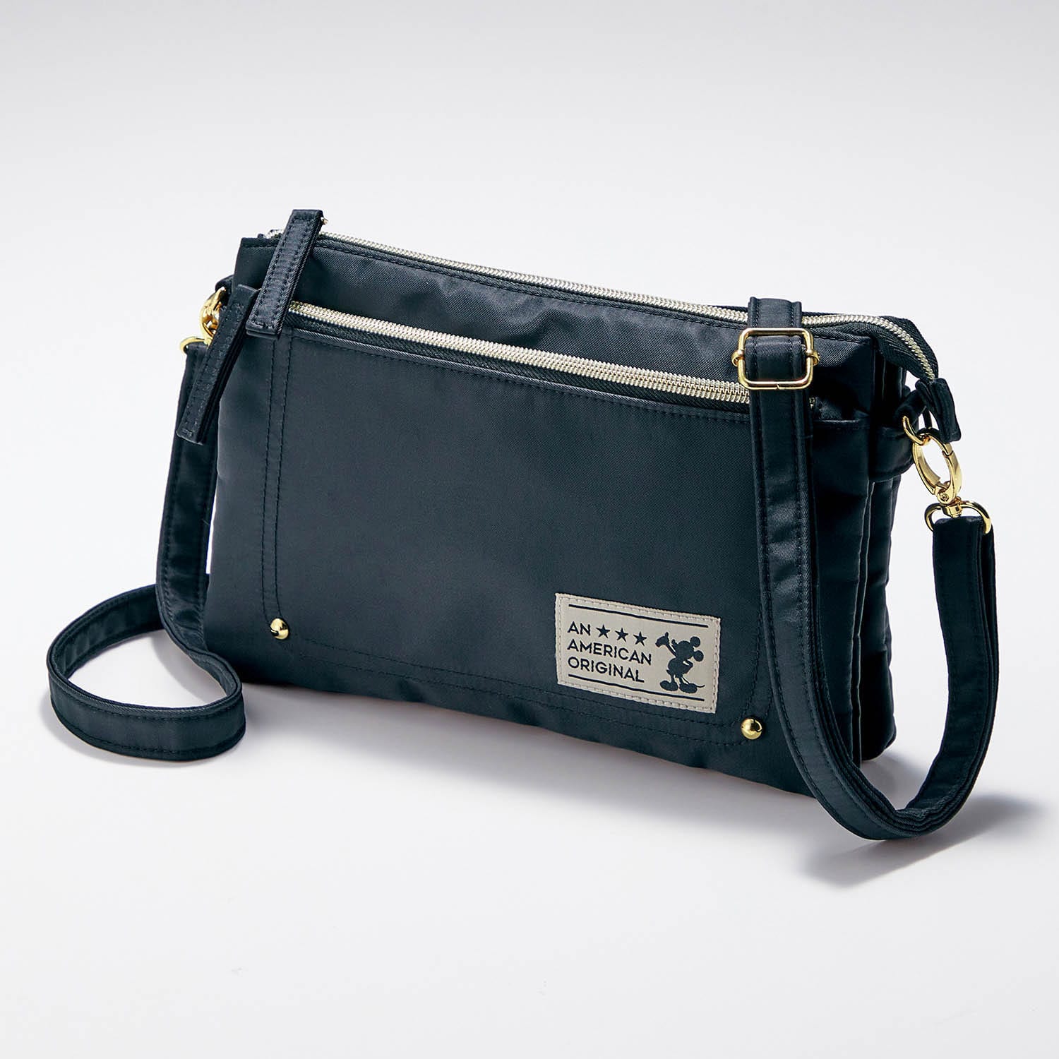 ベルメゾン ディズニー お財布ショルダーバッグ ミッキーマウス ブラック ブラック ベルメゾン Jre Mall店 Jre Mall