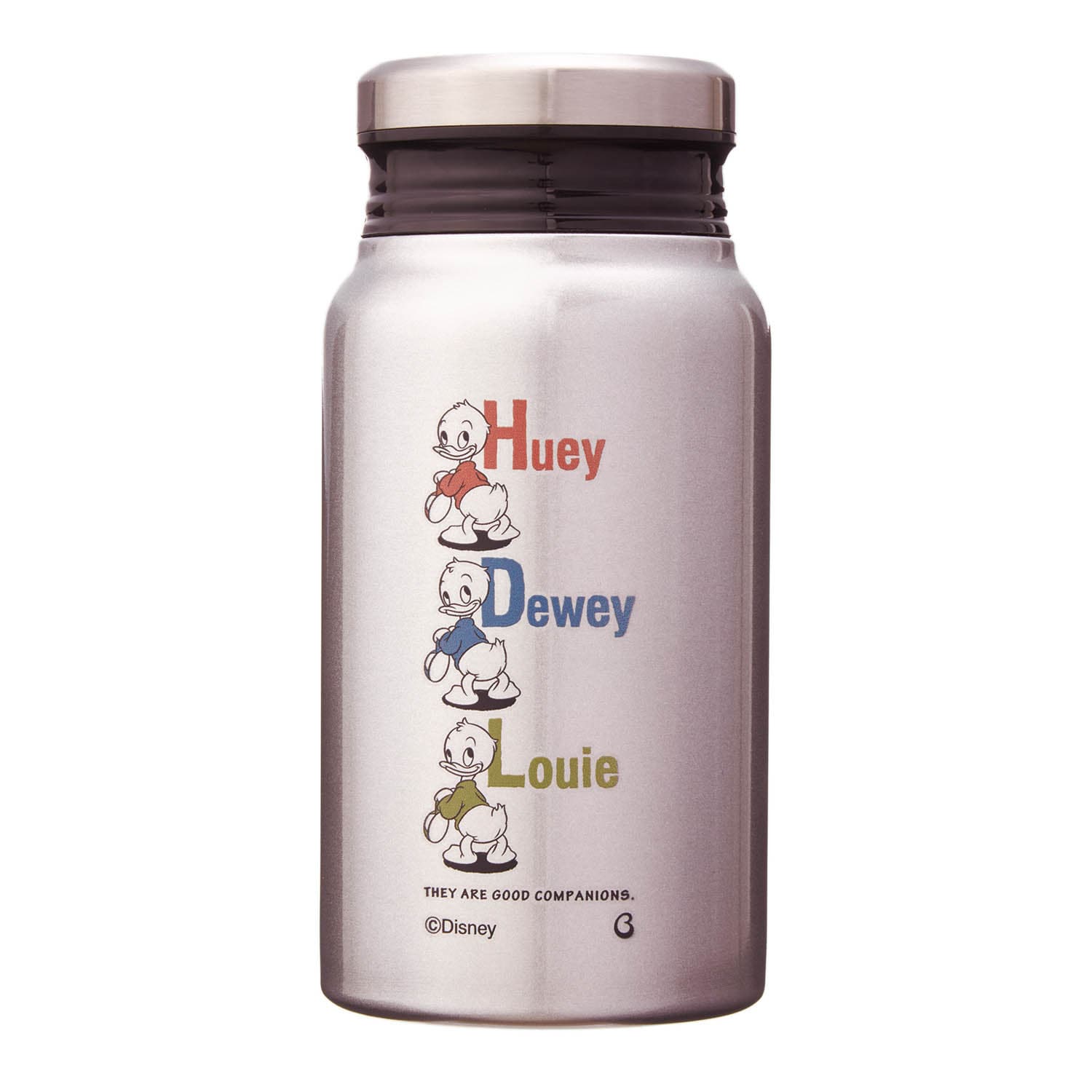 ベルメゾン ディズニー ミルク瓶のような形の保温保冷サーモボトル　400ml(選べるキャラクター) ヒューイ＆デューイ＆ルーイ