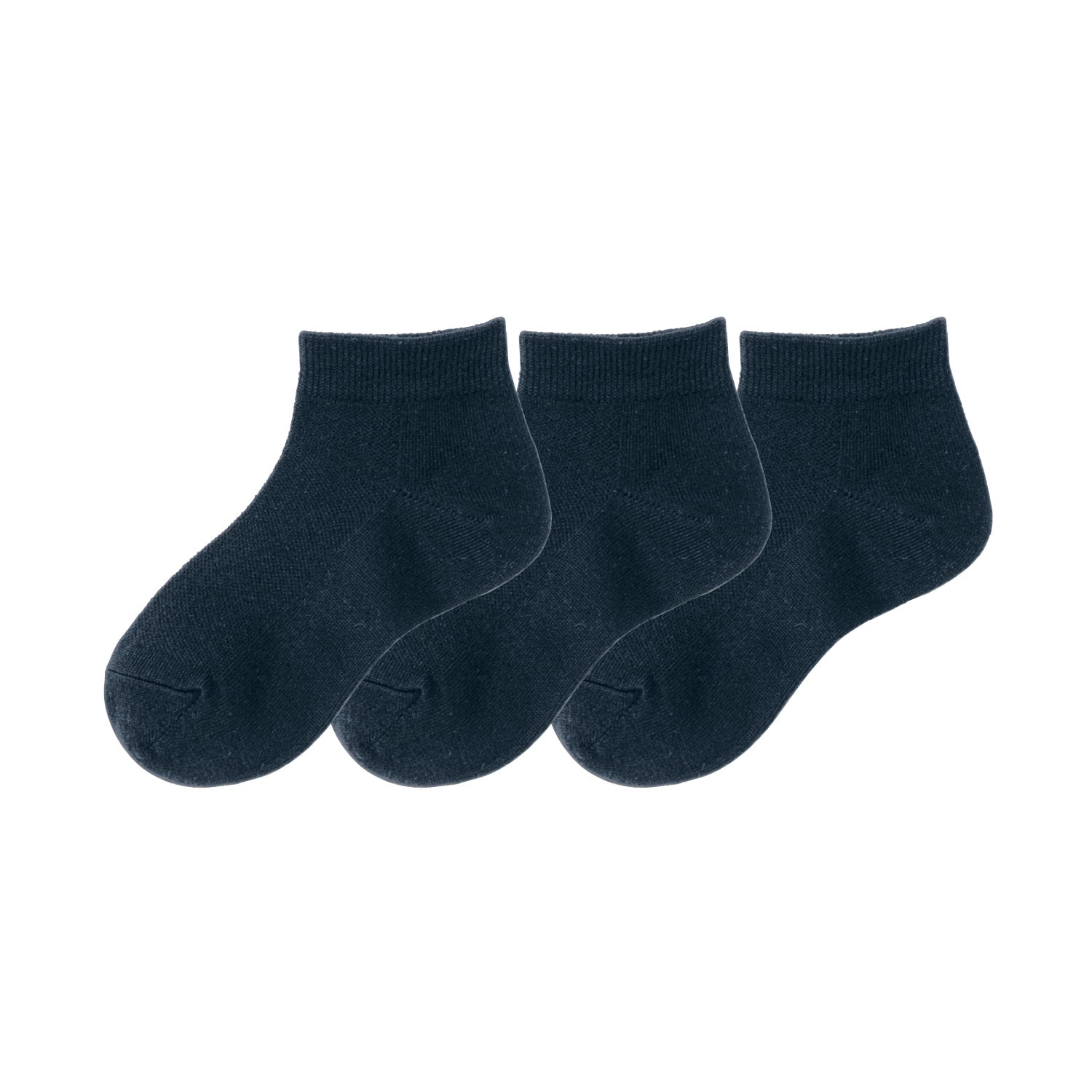 ベルメゾン GITA 足底濃色メッシュスクール靴下３足セット（ショート丈） ブラック 19〜21