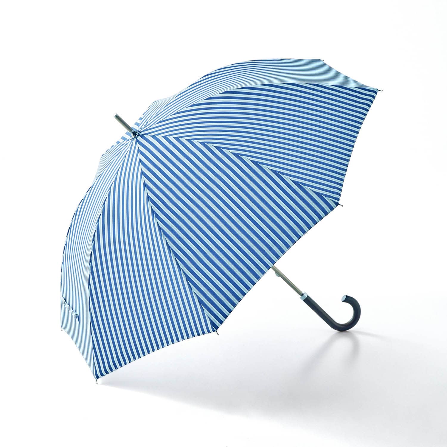ベルメゾン パッと水が落ちる＆UVカット素材の晴雨兼用雨傘 【夏の超最強】 ブルー（ストライプ）
