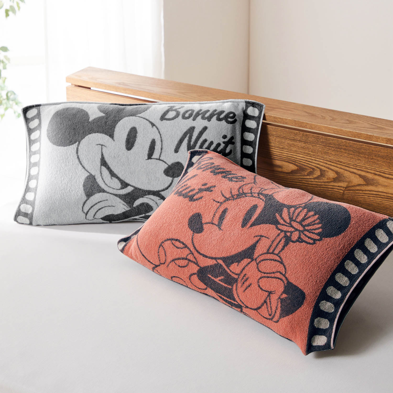 ベルメゾン ディズニー のびのび枕カバー２柄セット「ミッキー＆ミニー」