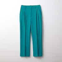 ベルメゾン センターピンタックワイドパンツ(ウエスト調節可) グリーン J－S（150～160）(J－S（150～160） グリーン