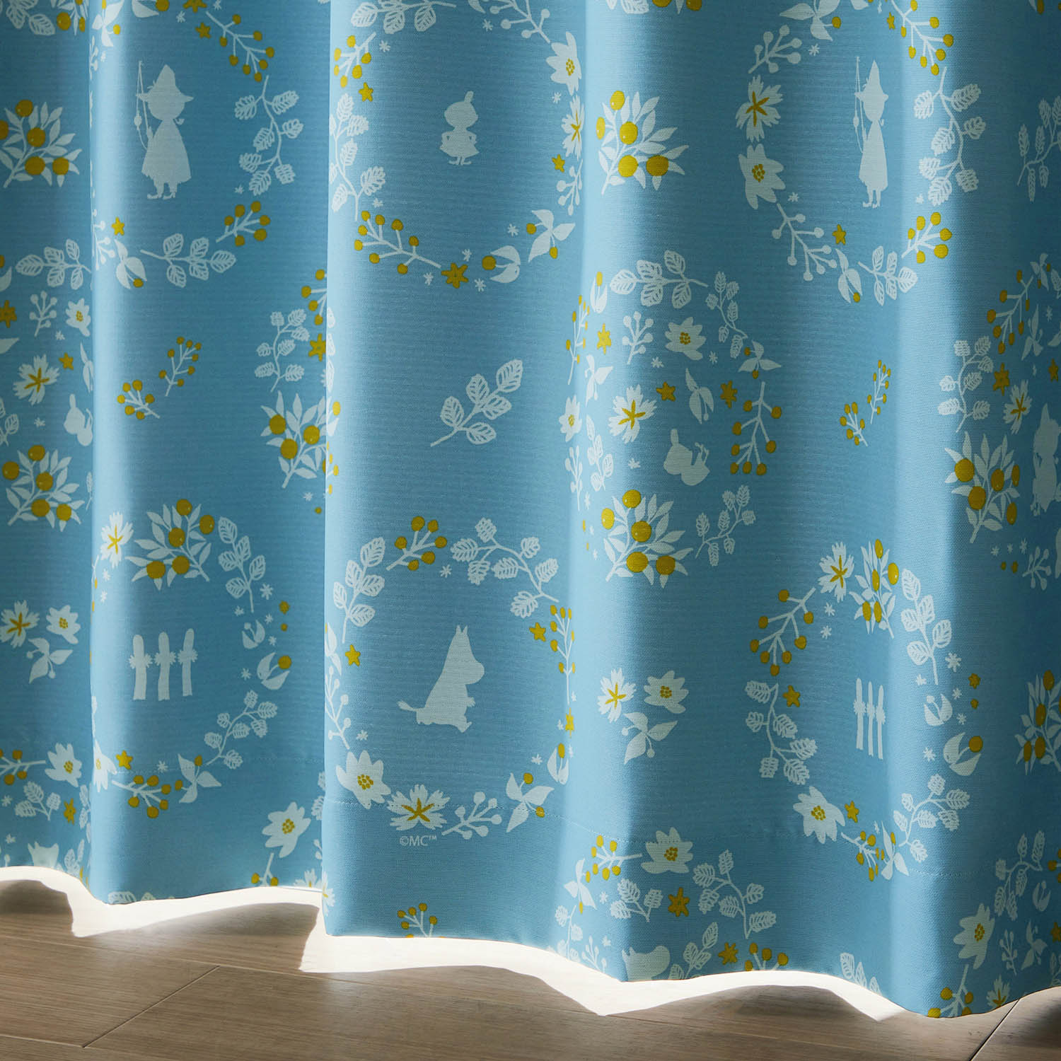 ムーミンカーテン 100×178 ドレープ 遮光 ハンドアンドシーク 北欧