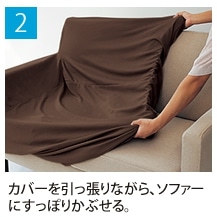 2.�J�o�[����������Ȃ���A�\�t�@�[�ɂ����ۂ肩�Ԃ���B