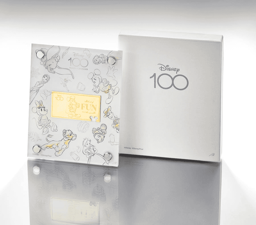 ディズニー創立100周年記念「切符型純金(Disney100)」