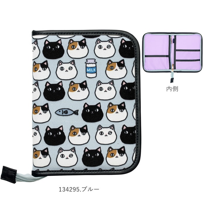母子手帳ケース シンプル 通販 マルチケース 母子手帳 通帳 銀行 かわいい お薬手帳 保険証 診察券 猫 ねこ 見開き ラウンドファスナー カード 収納 ファスナー 検診 通院 ママ ベビー キッズ 1342 レッド Backyard Family Jre Mall