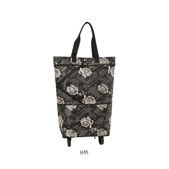 ショッピングカート おしゃれ 通販 折りたたみ キャリーバッグ コンパクト 買い物カート マイバッグ 軽量 軽い カジュアル プチプラ トートバッグ 2way ポリエステル ショッピングキャリー キャスター 折り畳み 鞄 カバン エコバッグ B柄 Backyard Family Jre Mall