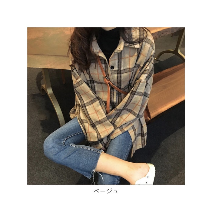 シャツ レディース 秋冬 通販 長袖 おしゃれ 襟付き ネルシャツ 厚手 チェック かわいい ロング 長め 大きめ 可愛い 長袖シャツ カジュアル アウター 服 トップス ブルー Backyard Family Jre Pointが 貯まる 使える Jre Mall