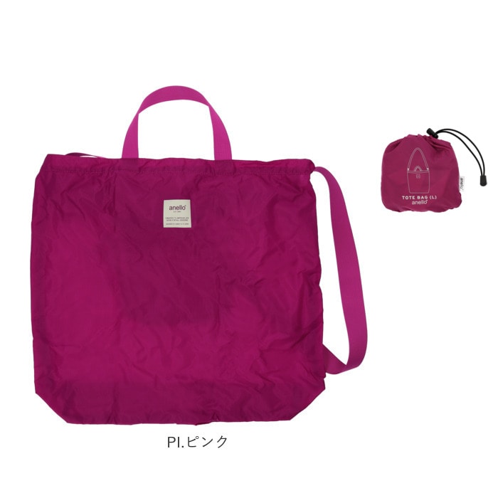 アネロ トートバッグ 通販 Anello ショルダーバッグ エコバッグ 折りたたみ コンパクト 丈夫 軽量 軽い 大容量 レディース メンズ 大きめ おしゃれ カラフル 折りたたみバッグ サブバッグ 巾着 ポケット リップストップナイロン Pokepa ポケパ Abr0078 Bk ブラック