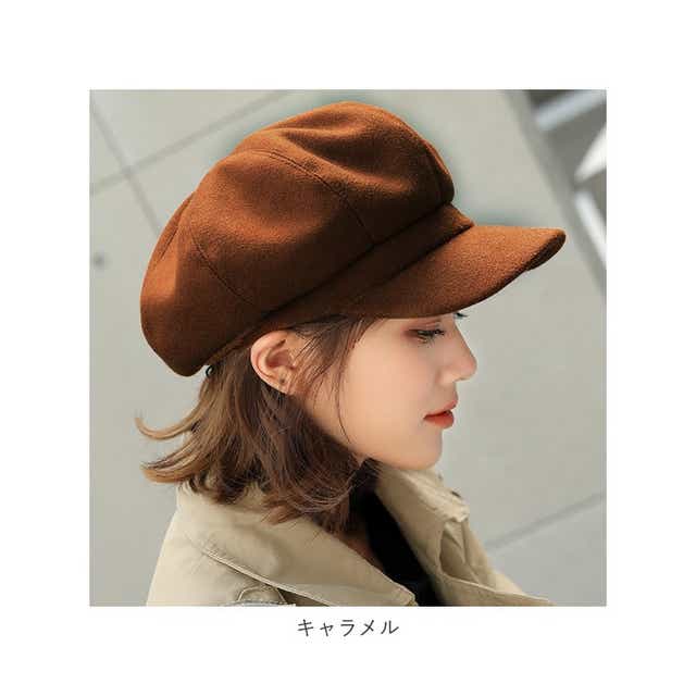 帽子 レディース 秋冬 キャスケット 通販 秋 冬 おしゃれ ウール フェルト ベレー帽 かわいい シンプル 八角形 大きいサイズ あったか 大人 ペインターハット ハンチング 小物 レッド Backyard Family Jre Mall