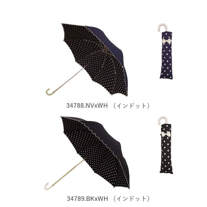 折りたたみ傘 レディース 通販 折り畳み傘 おしゃれ 折り畳み傘 おしゃれ スポーツ観戦 晴雨兼用傘 Uv対策 紫外線対策 婦人傘 Uvカット かさ 梅雨 アウトドア 旅行 雨傘 2段 50cm ザフリル パールリボン バイカラー プチリボン レース リボン インドット 108 Nv