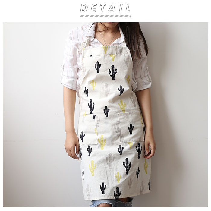 エプロン おしゃれ 通販 ナチュラル 安く て かわいい レディース ショート丈 メンズ ワンピース 保育士 カフェエプロン ポケット付き サボテン グリーン イエロー コットン リネン ガーデンエプロン ホワイト ブラック キッチンエプロン グリーン グリーン Backyard