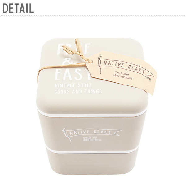 ランチボックス 2段 600ml Native Heart ネイティブハート 通販 お弁当箱 べんとうばこ かわいい おしゃれ かっこいい 入れ子式 いれこ式 四角形 しかく レンジ対応 電子レンジ対応 食洗機対応 遠足 ピクニック シンプル カジュアル 下段240ml 上段360ml ブラック