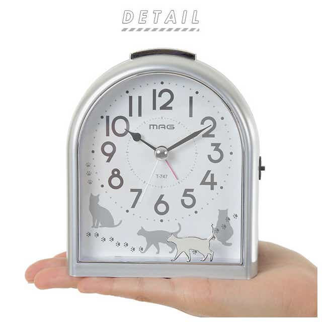 置き時計 可愛い 通販 おしゃれ 置時計 アナログ 目覚まし時計 かわいい 女の子 子供 寝室 スヌーズ 電子音アラーム ライト 小さい クロック インテリア ミグレイト ブランド ノア精密 銀メタリック Backyard Family Jre Pointが 貯まる 使える Jre Mall