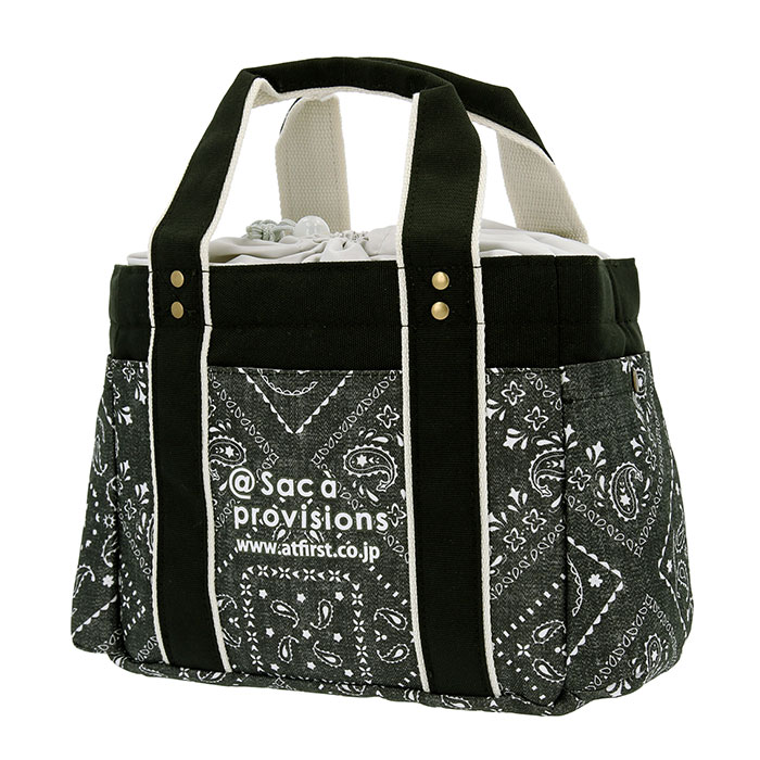 ランチバッグ 保冷 保温 通販 大きめ ランチトート トートバッグ 大容量 撥水 はっ水 巾着 猫 ねこ バンダナ ペットボトル お弁当 ランチ 通勤 通学 弁当袋 おしゃれ シンプル At First 6231 バンダナブラック Backyard Family Jre Pointが 貯まる 使える Jre Mall