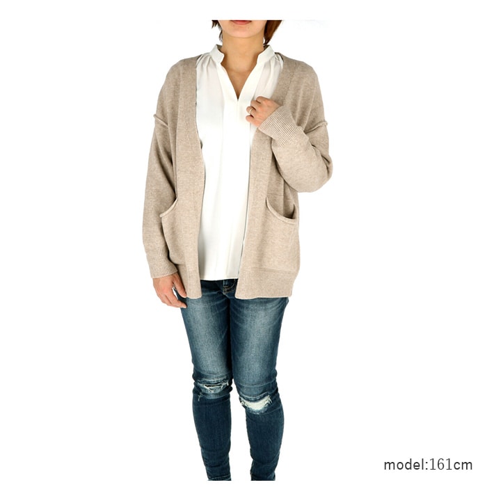 カーディガン レディース 秋冬 ゆったり 通販 ロング 長め ニット ポケット 長袖 ゆったり 大きめ オフィス 学生 春 秋 冬 Vネック ドロップショルダー おしゃれ カジュアル ナチュラル 防寒 冷房対策 トップス モカ Backyard Family Jre Pointが 貯まる 使える