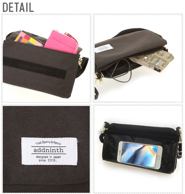 スマホ ポシェット スマホポーチ アドナインス Addninth スマートフォン ブランド スマホポーチショルダー スマホケースショルダー ショルダー サブバッグ おしゃれ 小物入れ レディース 男女兼用バッグ Sfs0229 14e Bk ブラック Backyard Family Jre