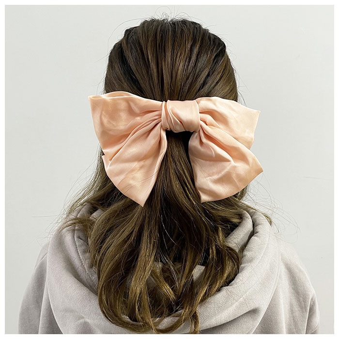 ヘアアクセサリー クリップ 通販 リボン 大きい バレッタ ヘアアクセ ヘアクリップ 大 結婚式 シフォン とろみ おしゃれ シンプル アクセサリー ライトピンク Backyard Family Jre Pointが 貯まる 使える Jre Mall